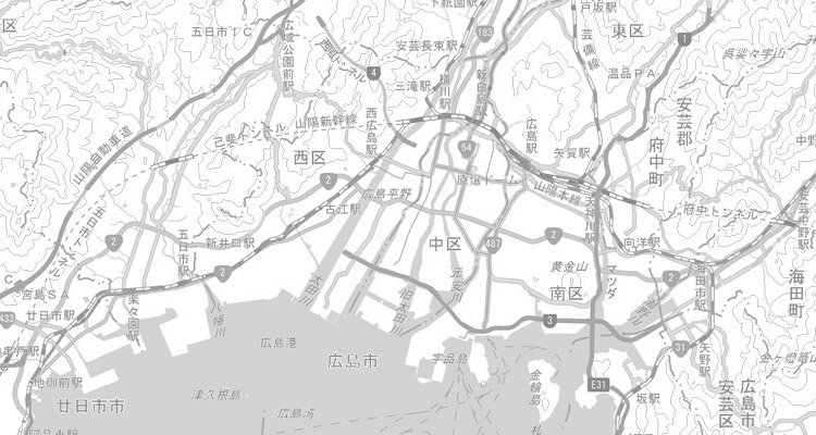 Hiroshima 2D Map（Displays Only Disaster Risk Information）